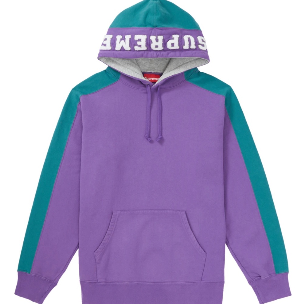 SUPREME PANELED HOODED SWEATSHIRT VIOLET